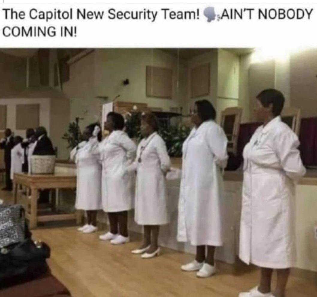 The Capitol new security team church usher meme