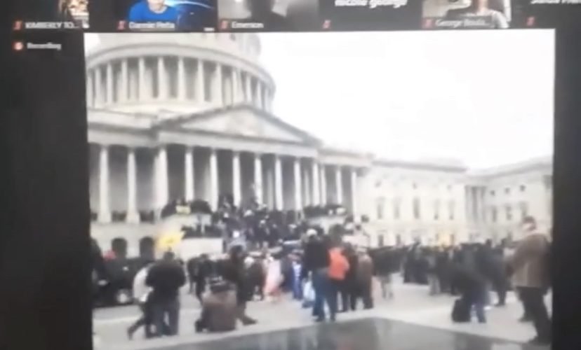 Student live streams Capitol protest while in class