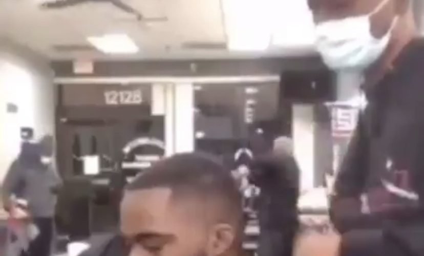 Barber fallout with haircut