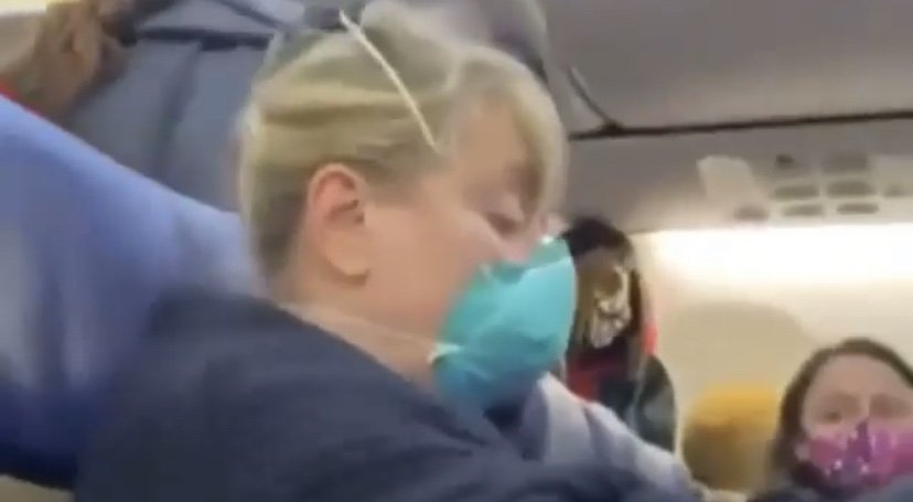 Karen gets caught faking on a plane