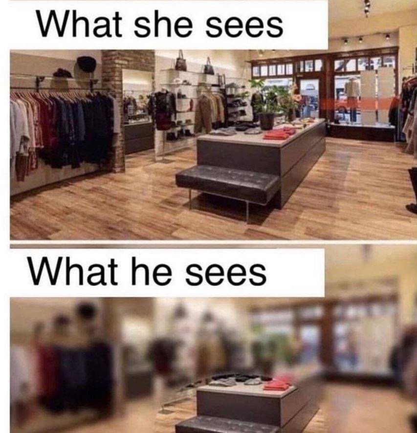 What she sees vs what he sees meme