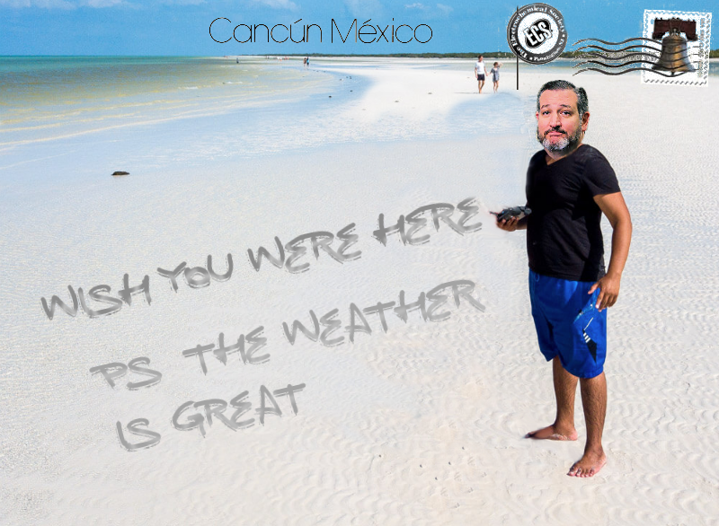 Ted Cruze Cancun post card meme