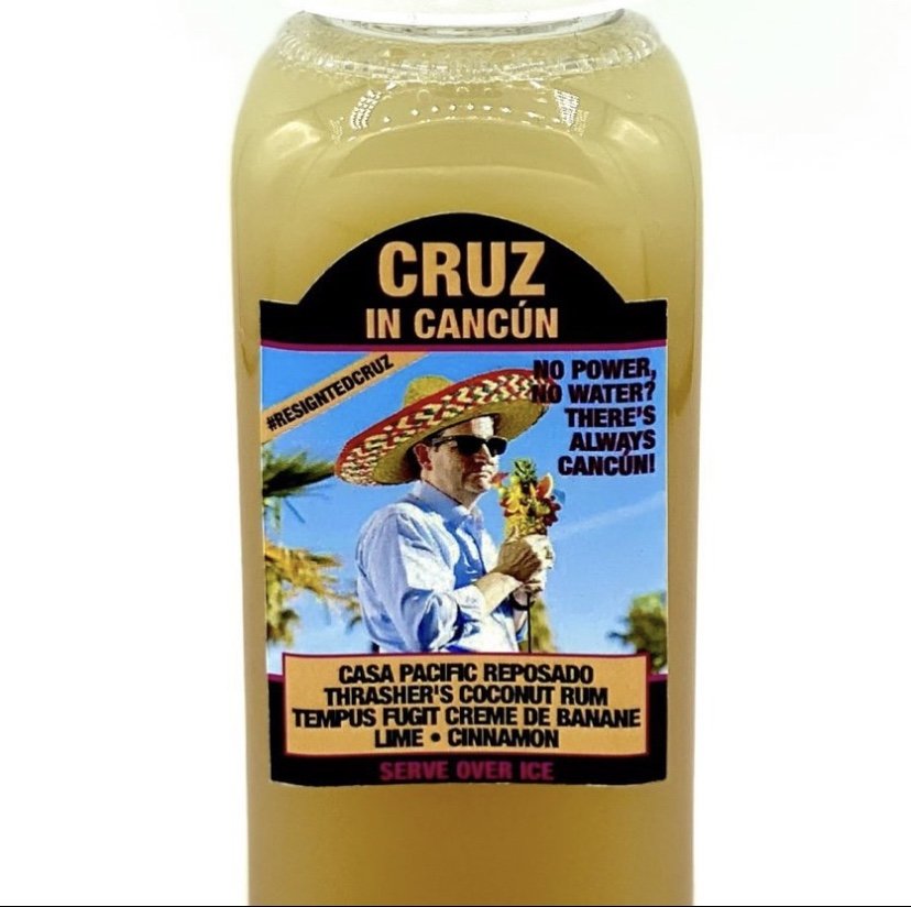 Cruz in Cancun drink meme