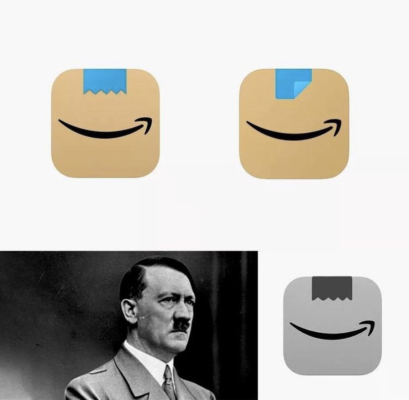 Amazon Hitler mustache meme