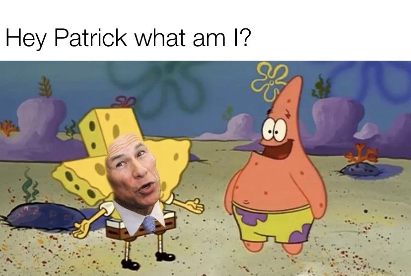 Hey Patrick what am I Greg Abbott Texas Spongebob meme