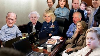 Live shot of Buckingham Palace of the royals watching Meghan and Harry's Oprah interview meme