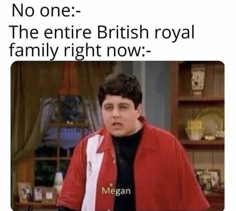 The entire British royal family on Meghan Markle meme