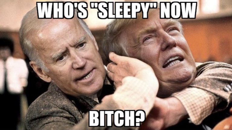 Who's sleepy now Joe Biden & Donald Trump meme