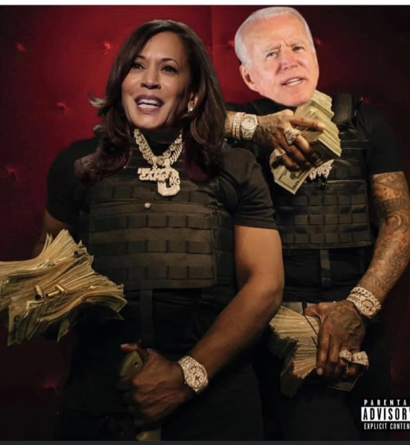 Moneybagg Joe and Kamala Harris meme