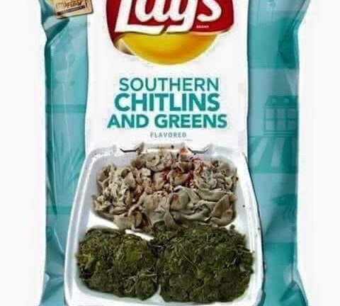 Southern chitlins and greens lays chips