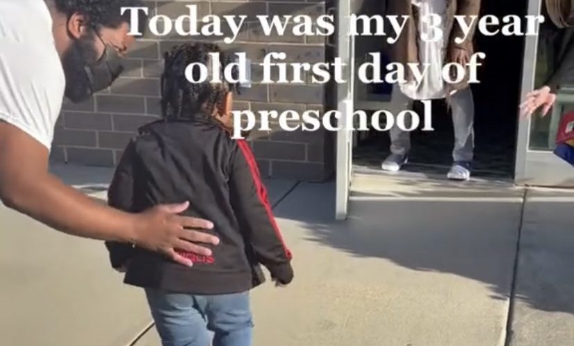Toddler not ready for his first day of preschool