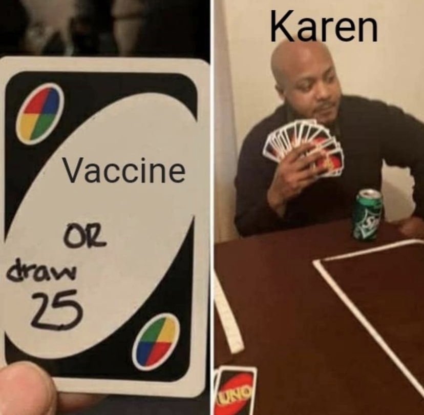 Vaccine or draw 25 Uno meme