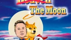All dogs go to the moon dogecoin meme