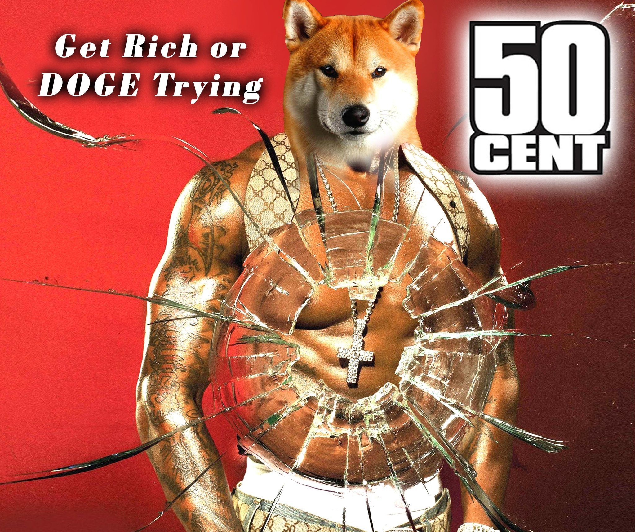 Get rich or doge trying dogecoin meme