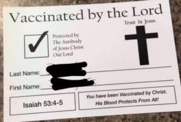Vaccinated by the Lord COVID vaccine card