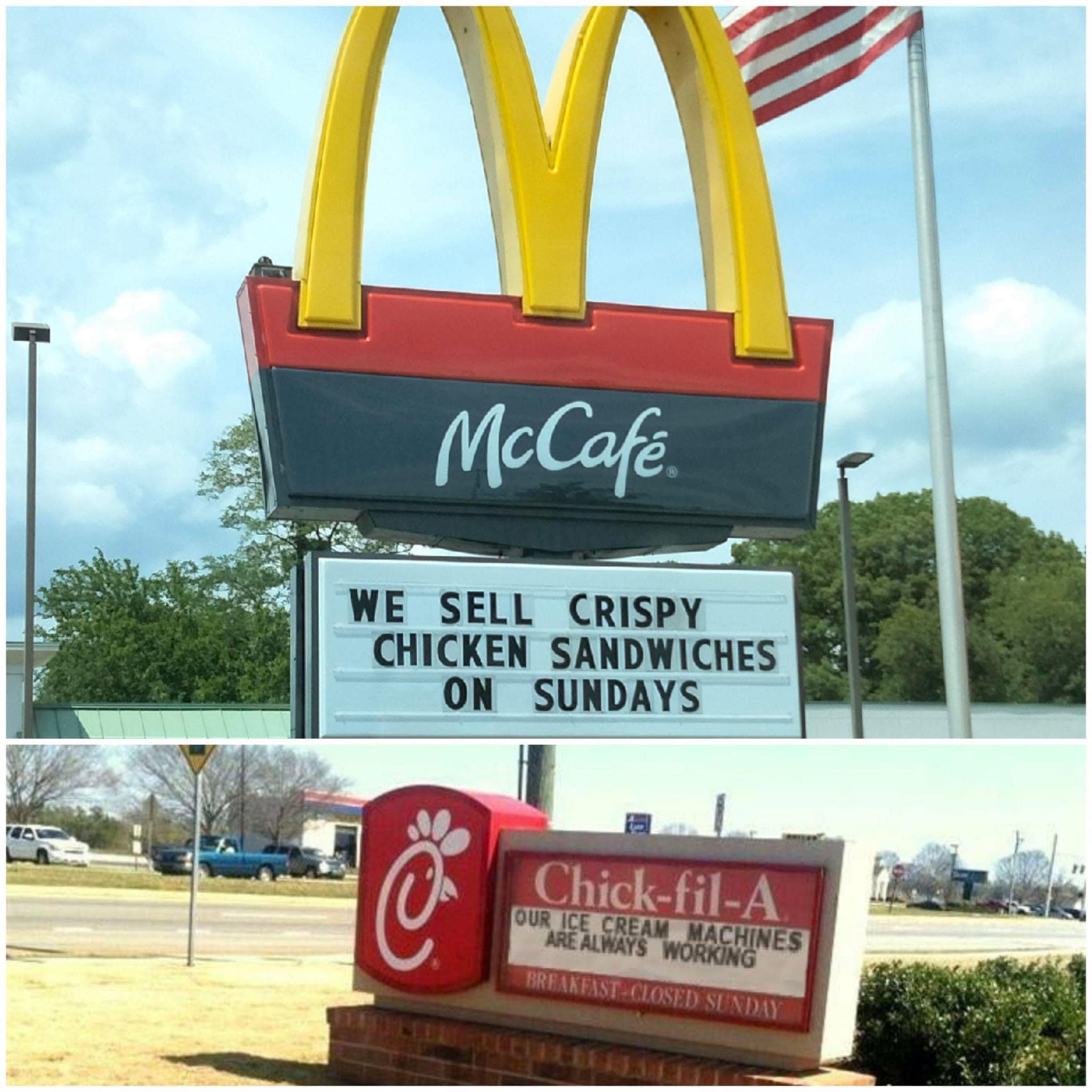 McDonald's vs ChickFilA sign war