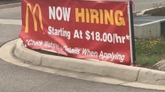 McDonald's now hiring $18/hour