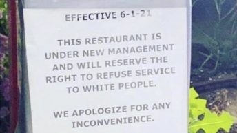 St. Louis Missouri Popeyes refusing service of white people sign