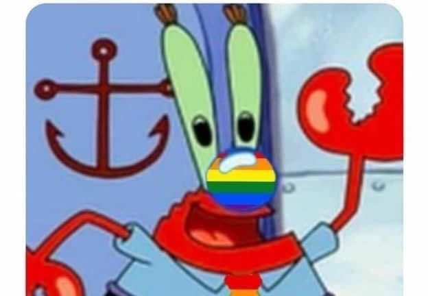 Every corporate company this month Mr. Krabs pride meme