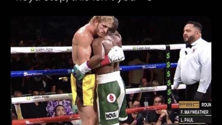 Floyd stop, this isn't you Logan Paul vs Floyd Mayweather boxing meme