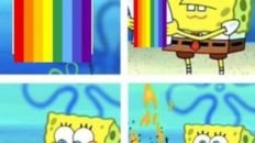 Companies on July 1st pride Spongebob meme