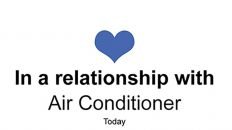 In a relationship with Air Conditioner Facebook relationship meme