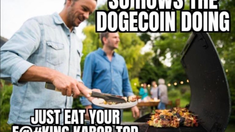 So how's the dogecoin doing just eat your kabob Tod meme