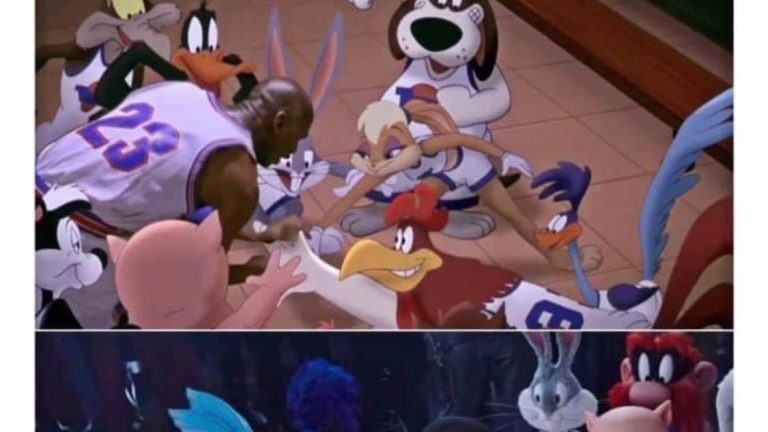 Even the Toon knew the difference playing with MJ and LeBron. Look at their faces Space Jam meme