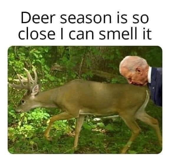 Deer season is so close I can smell it Joe Biden meme