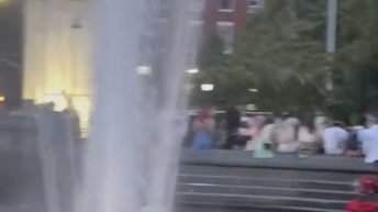 Man bares it while jumping in NY fountain