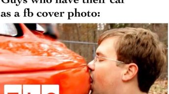 Nobody vs guys who have their car as a fb cover phone meme