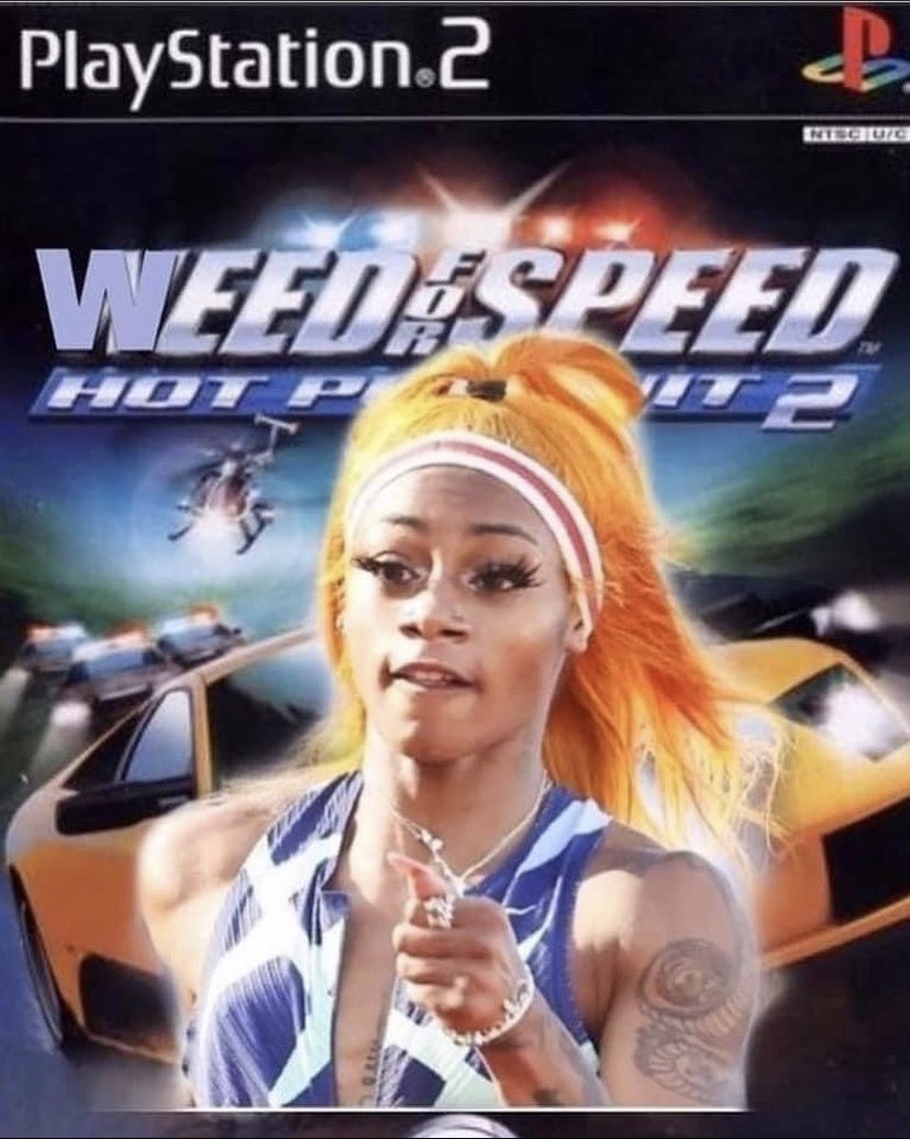 Weed for Speed Sha'Carri Richardson meme