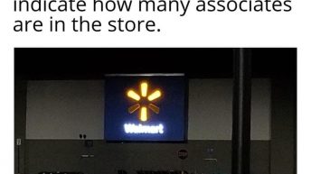 The lights in the spark indicate how many associates are in the store Walmart meme