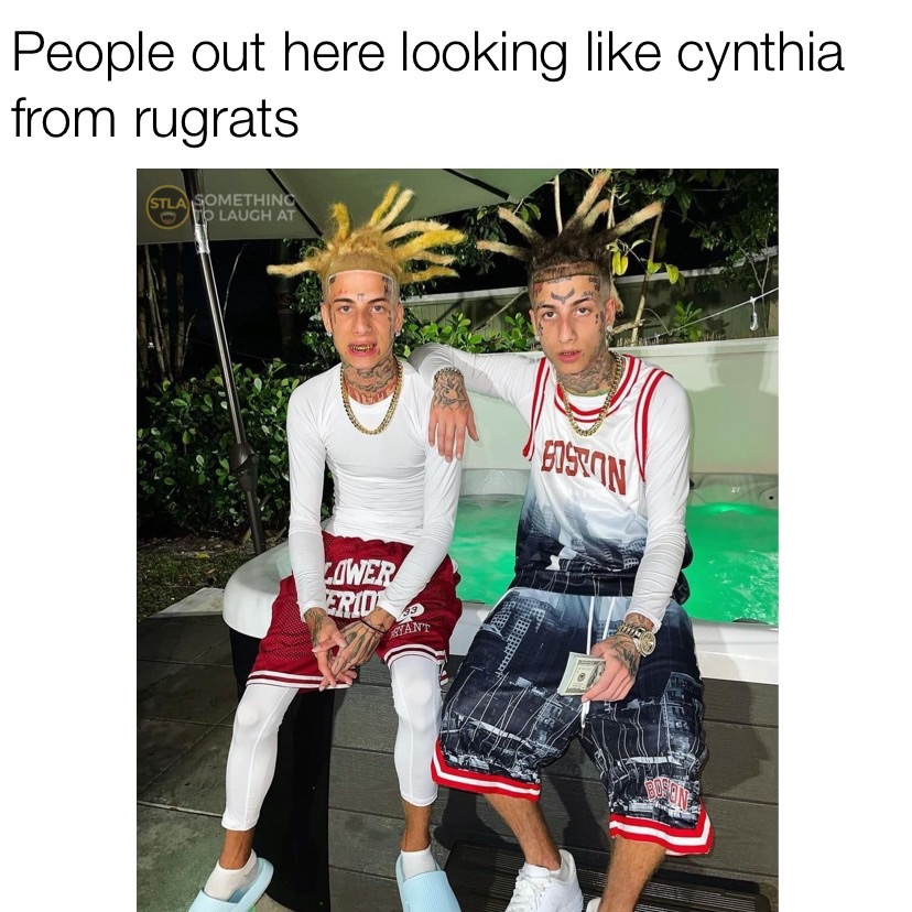 People out here looking like Cynthia from Rugrats meme
