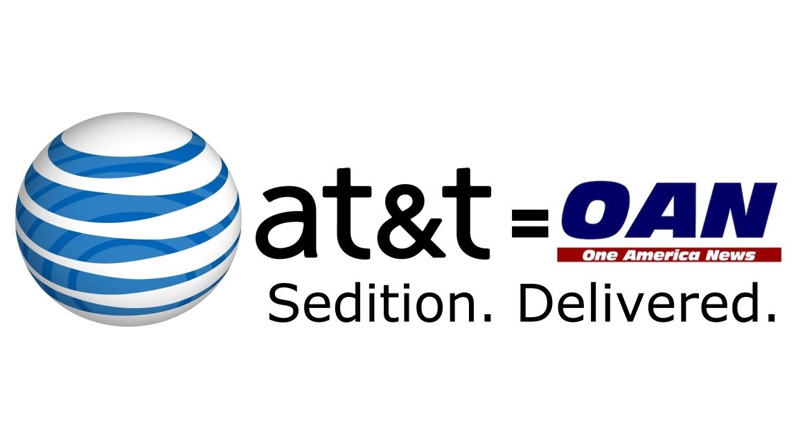 AT&T sedition equals OAN delivered meme