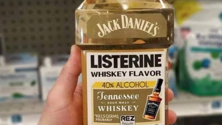 Brown Listerine Jack Daniel's whiskey flavor meme