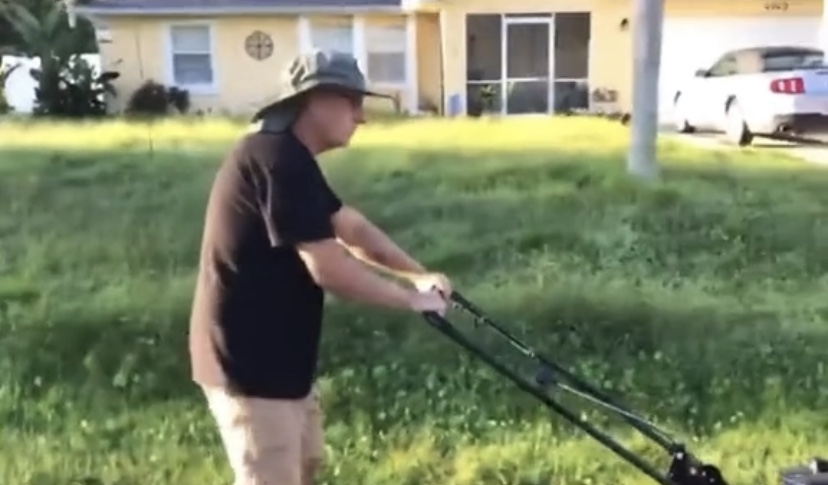 Chris Laundrie finally mows yard