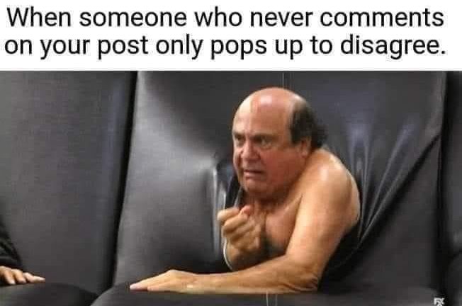 When someone who never comments on your post only pops up to disagree meme