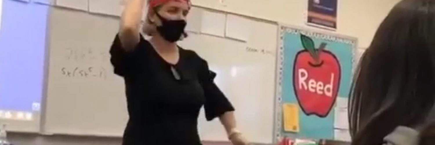 Math teacher filmed for Native American chant