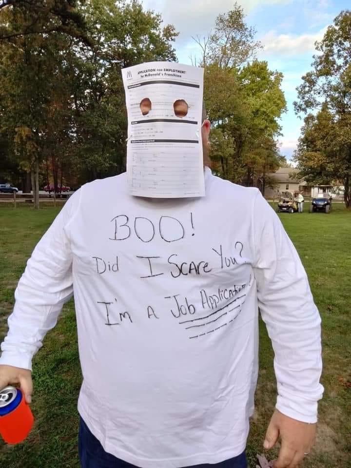 Man job application Halloween costume