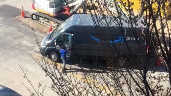 Man attempts to steal Amazon truck