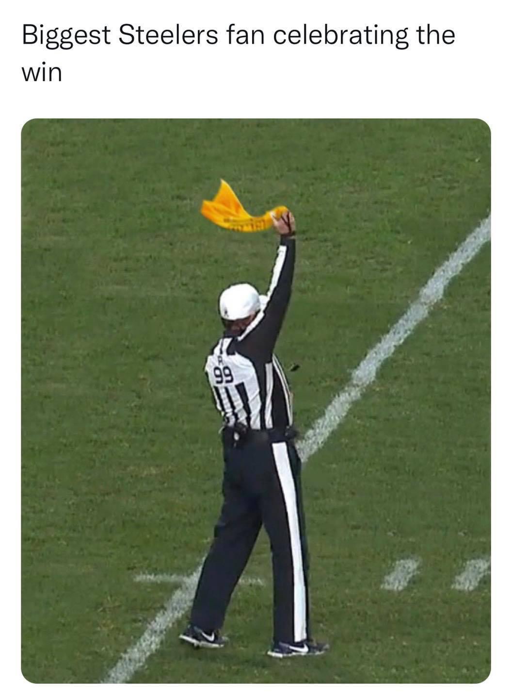 Biggest Steelers fan celebrating the win meme