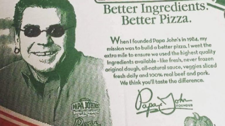 Elton John Papa Johns pizza box