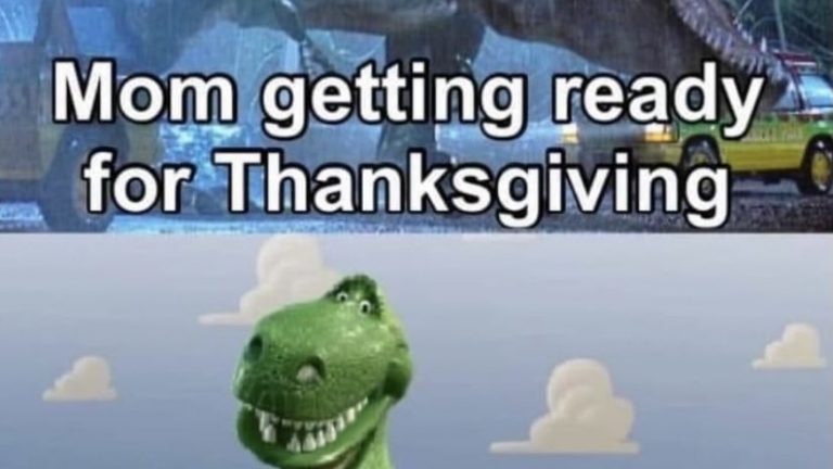 Mom getting ready for Thanksgiving vs mom when people arrive Toy Story meme