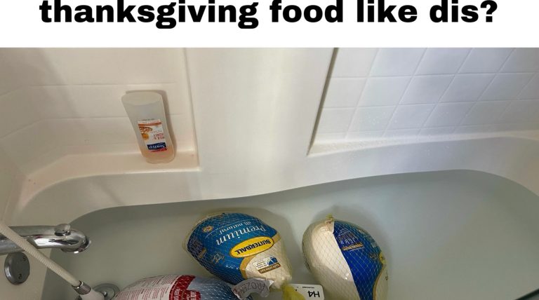 Bro anyone else defrost their Thanksgiving food like this meme