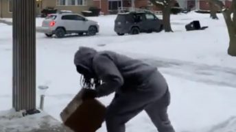 Porch pirate meets his match during theft