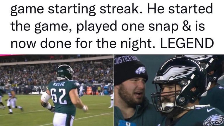 Jason Kelce played one snap and is done meme