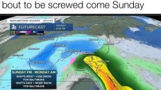 Ya'll see the penis shape yeah we about to be screwed come Sunday weather meme
