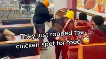 Restaurant food robbery caught on camera