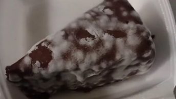 Man opens moldy cheesecake dessert